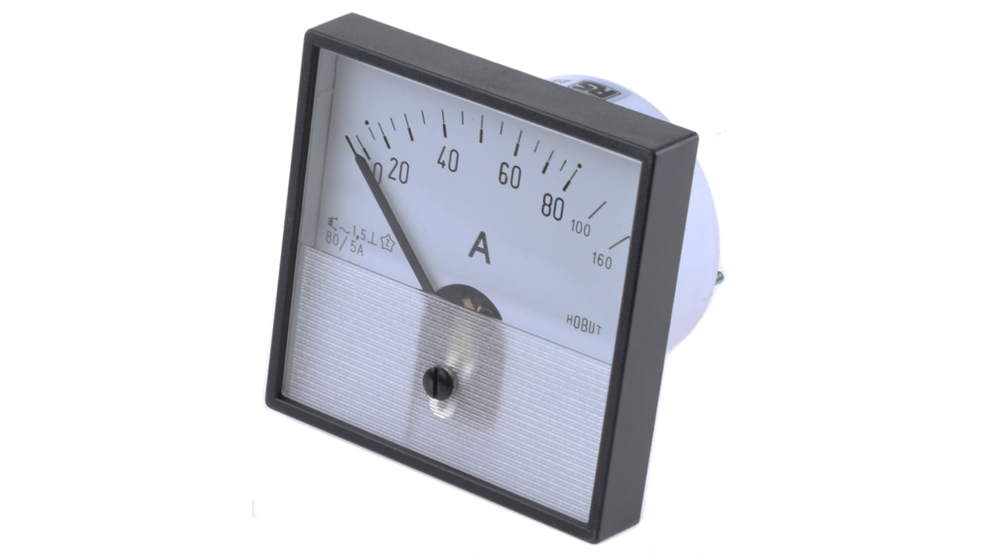 HOBUT Analogue Panel Ammeter 0/80/160A For 80/5A CT AC, 72mm x 72mm Moving Iron