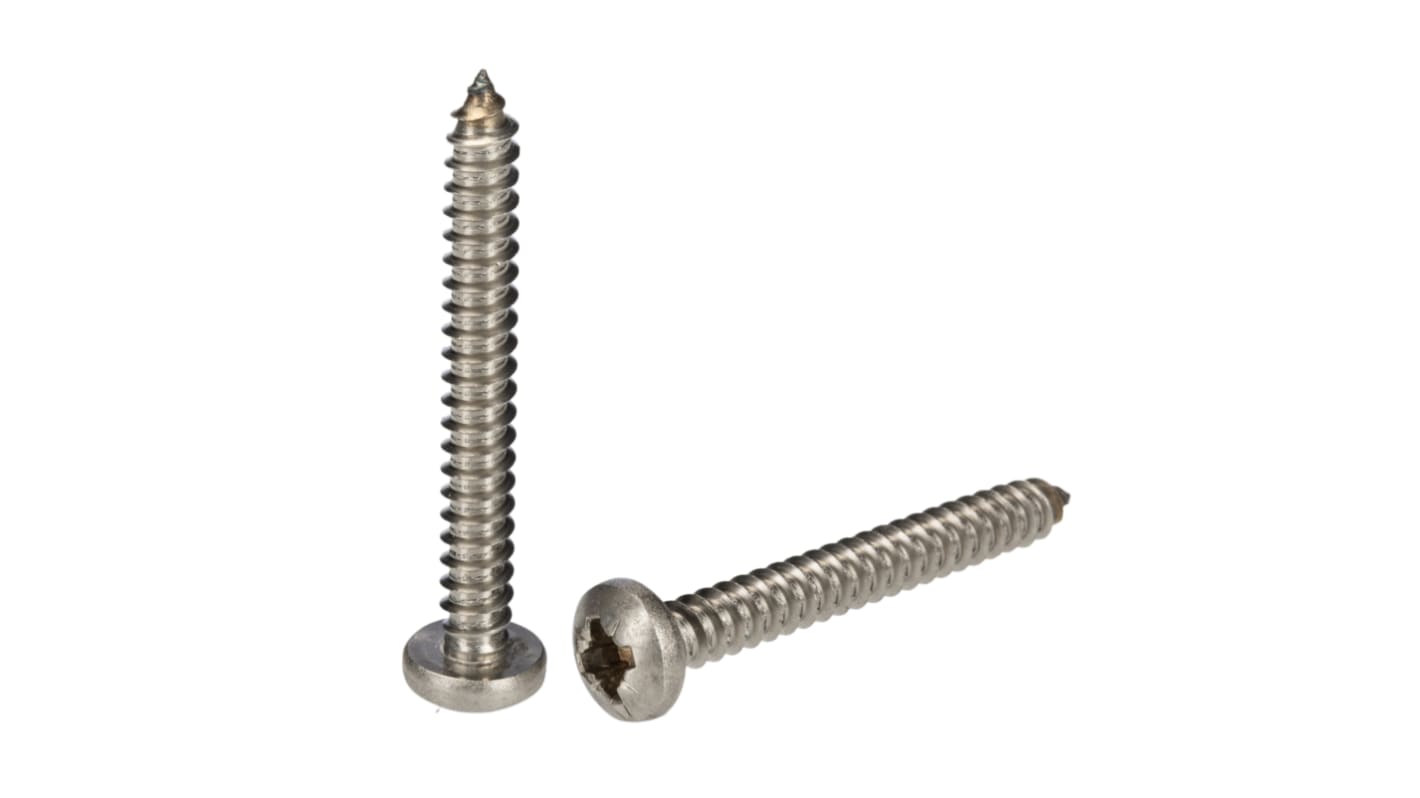Vite autofilettante a  a testa conica in Acciaio inox RS PRO, filettatura 12, L 45mm, guida a Pozi