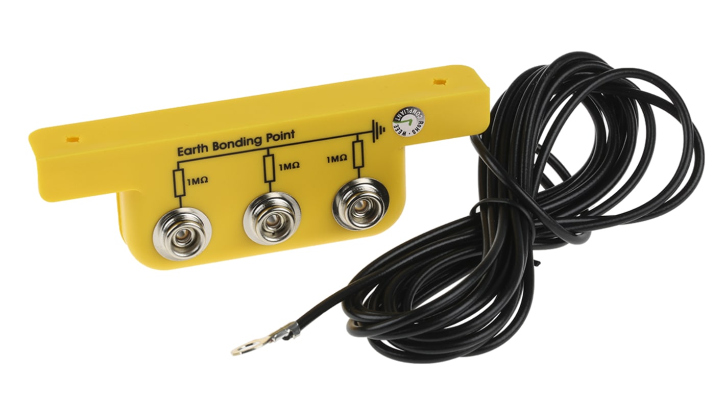 Staffa di messa a terra ESD RS PRO, 3 bottoni 10mm