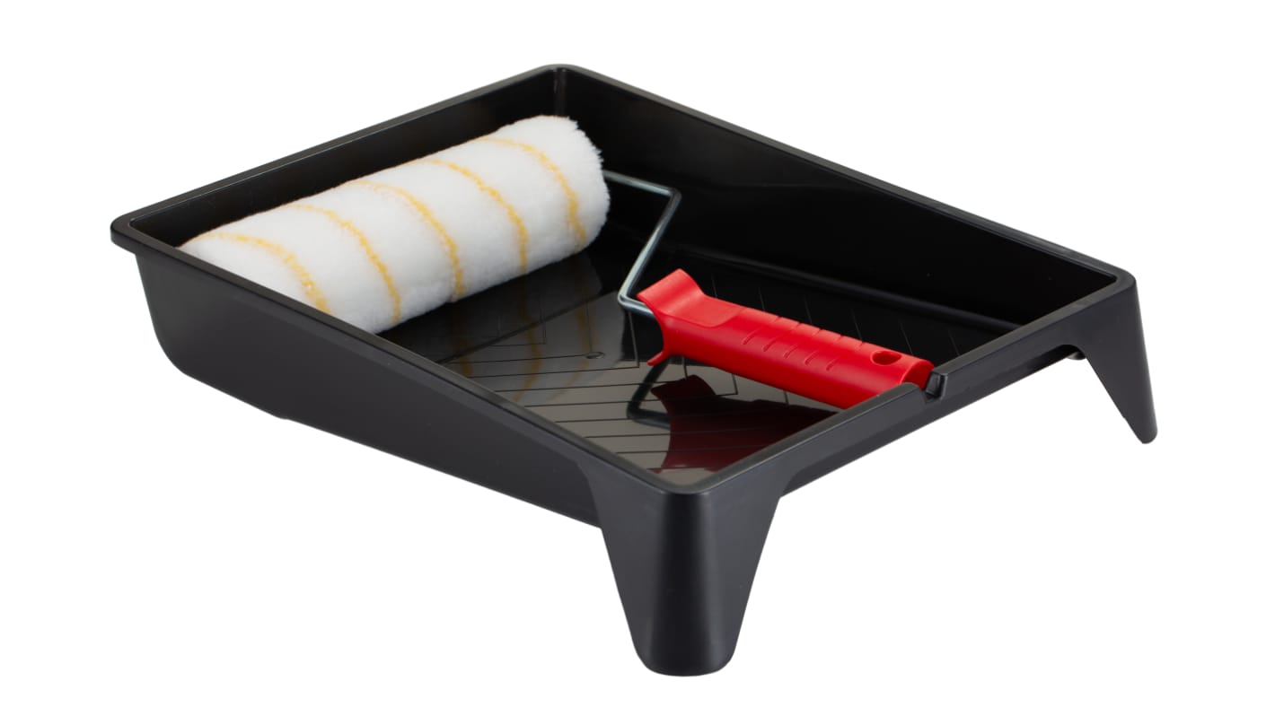 Rullo per verniciatura RS PROkit comprende: Telaio a gabbia, Vaschetta in plastica, Guaina per manicotto in poliestere