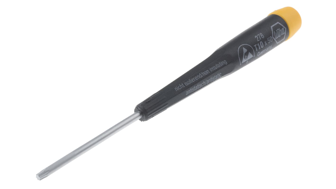 Wiha Torx  Screwdriver, T10 Tip, 50 mm Blade, 145 mm Overall