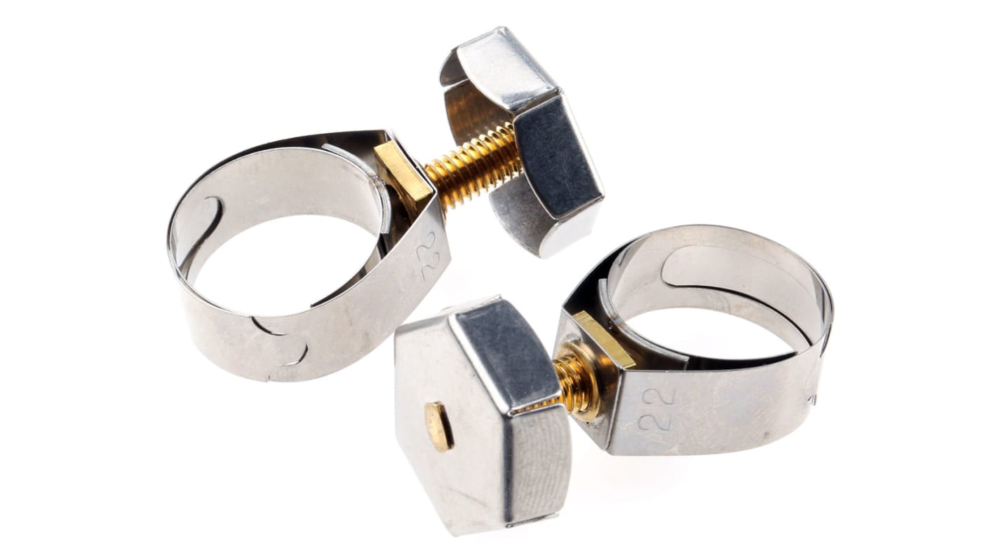 Unex Brass (Bolt), Stainless Steel Thumb Hex Unex, 11mm Band Width, 17.3 → 22mm ID