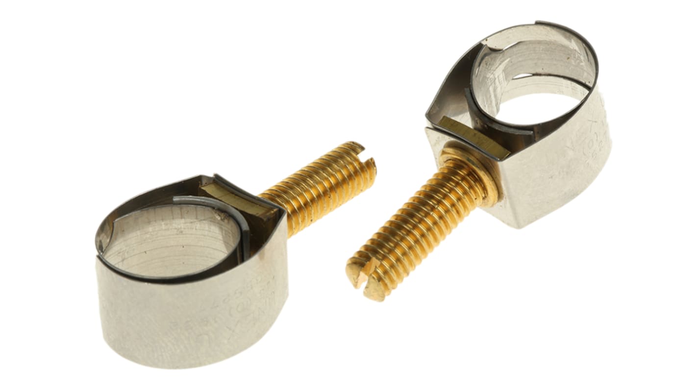 Unex Brass (Bolt), Stainless Steel Slotted Screw Unex, 11mm Band Width, 9.6 → 14mm ID