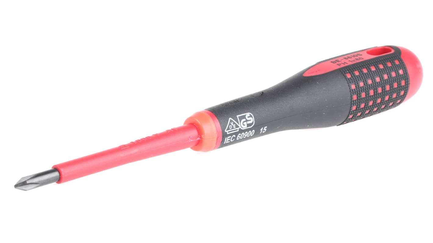 Bahco VDE PH1 PHILLIPS® Standard-Schraubendreher, Legierungsstahl, 202 mm / Klinge 80 mm