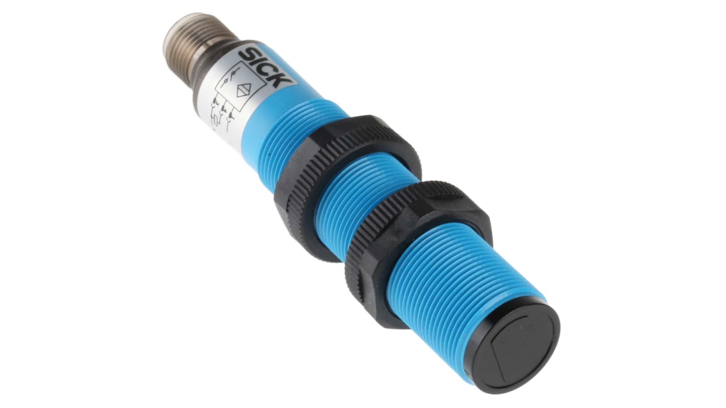 Rs-Online Sensore fotoelettrico Cilindrico SICK a diffusione rilevamento 2 mm → 100 mm uscita Triac