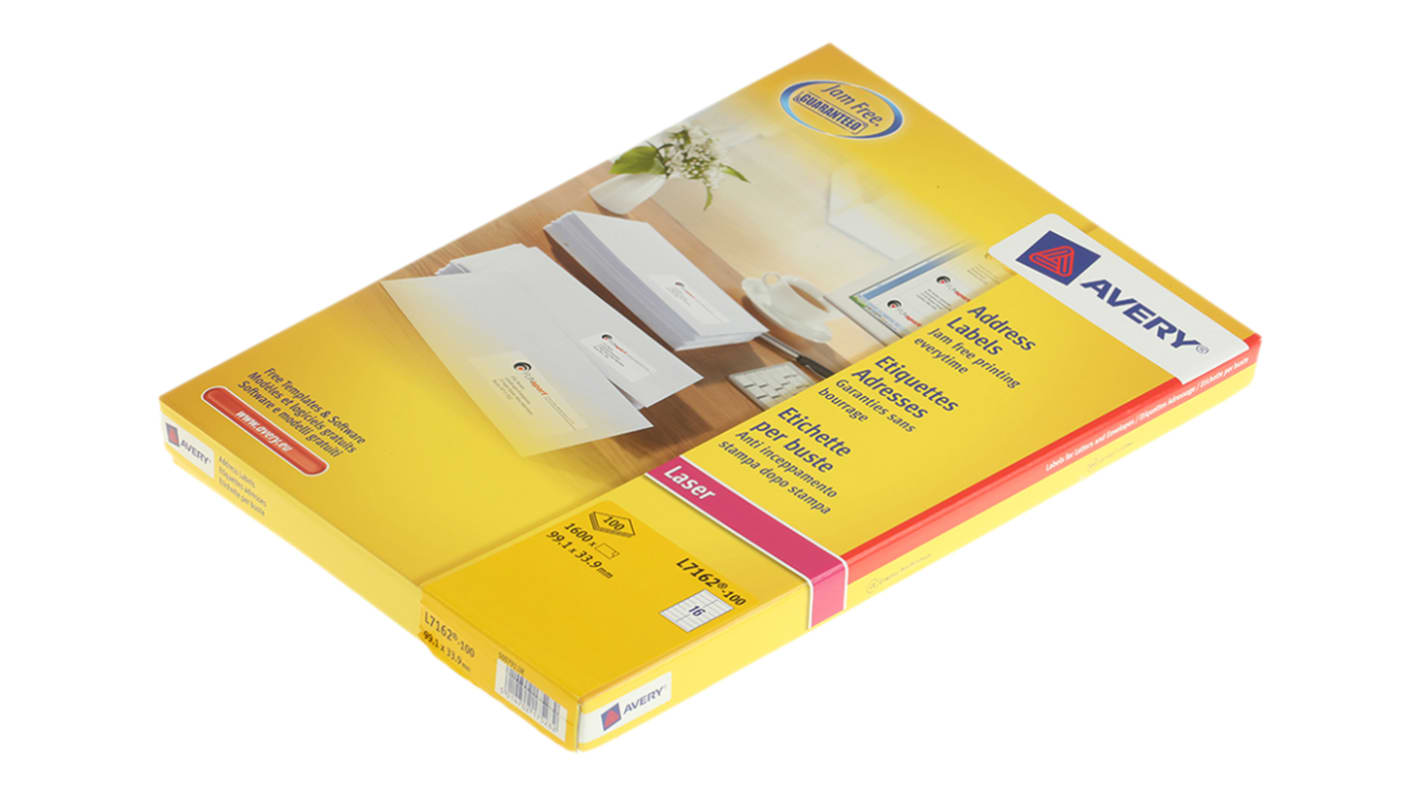 Avery White Adhesive Address Label Sheet, Pack of 100