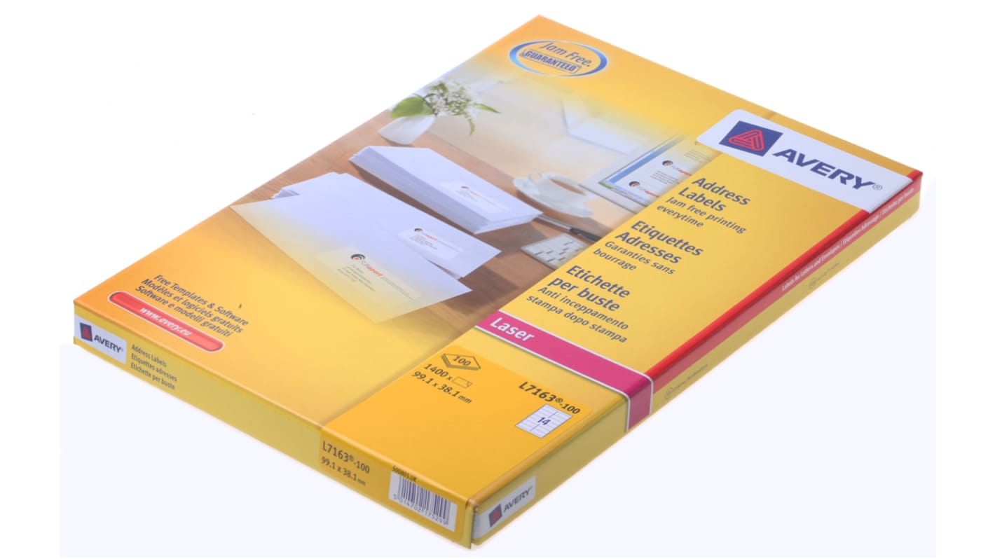 Avery White Adhesive Address Label Sheet, Pack of 100