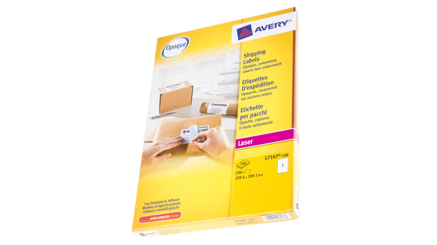 Avery White Adhesive Address Label Sheet, Pack of 100