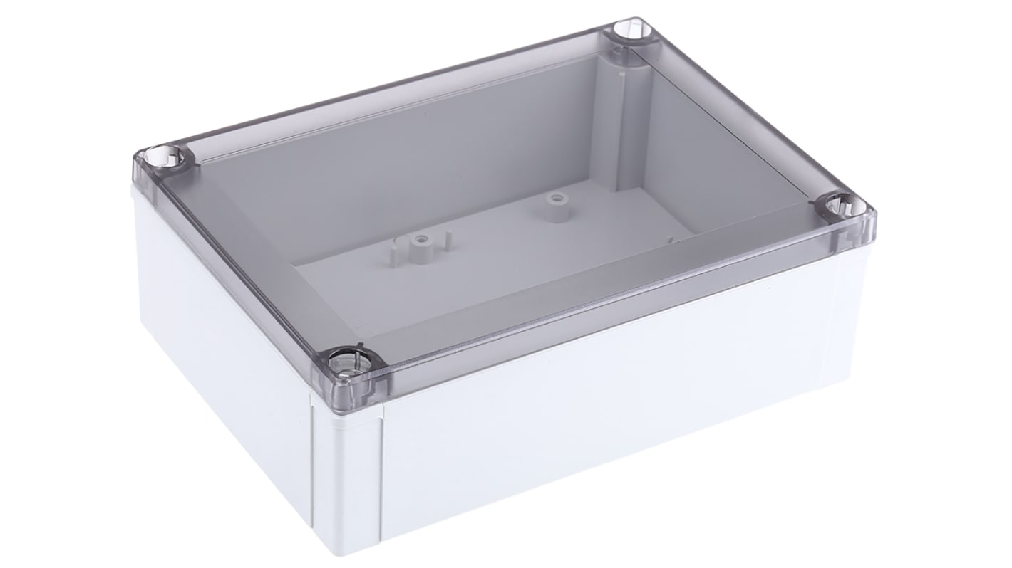 Fibox MNX Series Grey Polycarbonate Enclosure, IP66, IP67, Smoked Transparent Lid, 180 x 130 x 60mm
