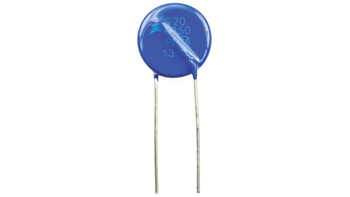 EPCOS Metalloxid-Varistor, 940pF, 390V, 250V, 140J, Metall / 100A, 8000A max., mm, Ø 21.5mm, 5.3mm