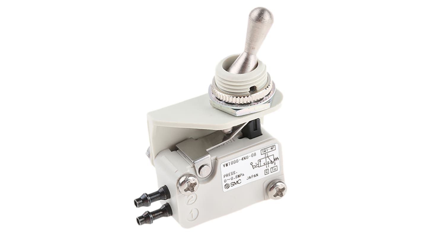 SMC Toggle Lever 3/2 Pneumatic Manual Control Valve VM1000 Series, 2.5mm, III B