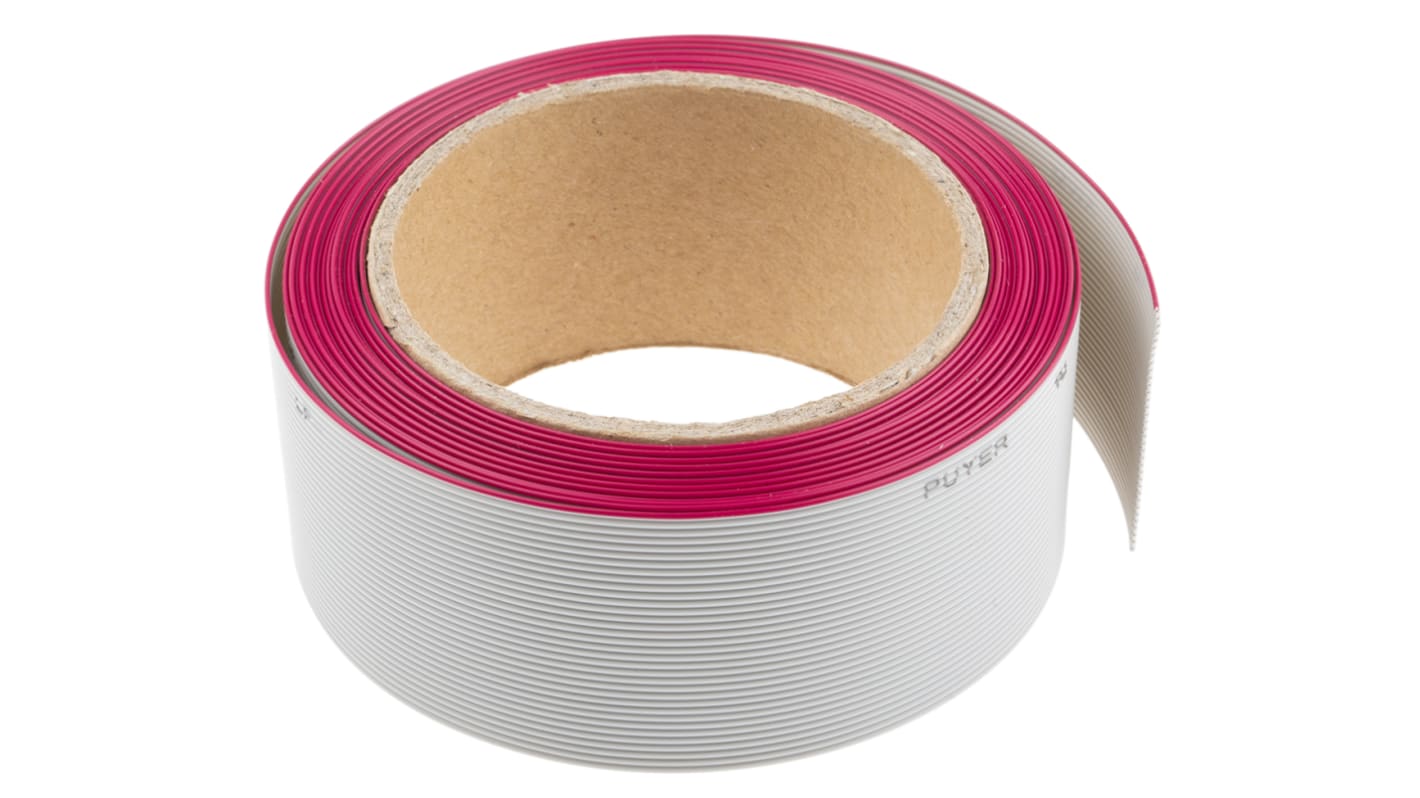 RS PRO 1.27mm间距34路扁平灰排线, 28 AWG, 5m长