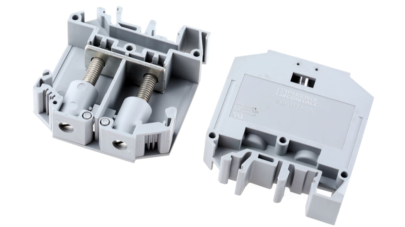 Phoenix Contact OTTA 25-M6 Series Grey DIN Rail Terminal Block, 1 → 25mm², Single-Level, Screw Termination