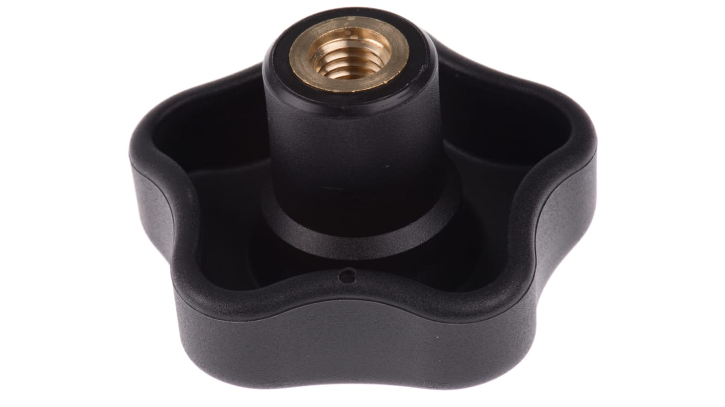 Elesa 70013 Black Multiple Lobes Clamping Knob, M10, Threaded Hole