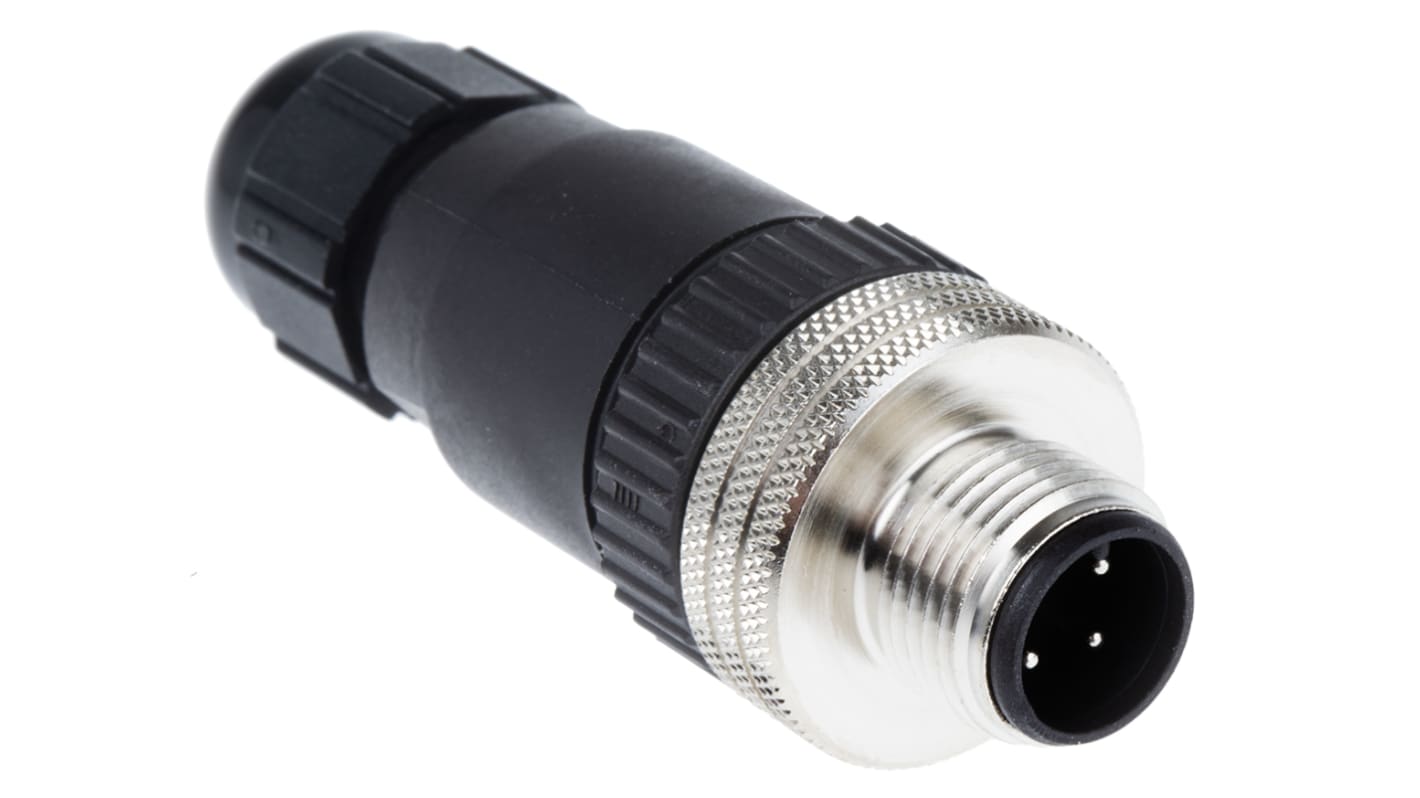 Brad from Molex Circular Connector, 4 Contacts, Cable Mount, M12 Connector, Plug, Male, IP67, Micro-Change Series