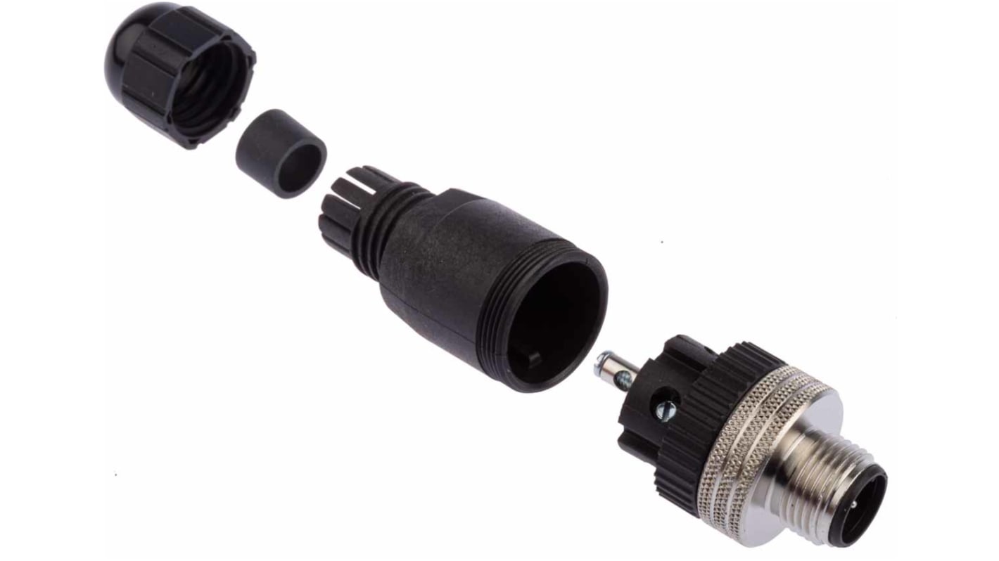 Brad from Molex M12圆形连接器插头, 5芯, 电缆安装, 螺钉端接, 4.0A, 36.0 伏直流, IP68, Micro-Change系列