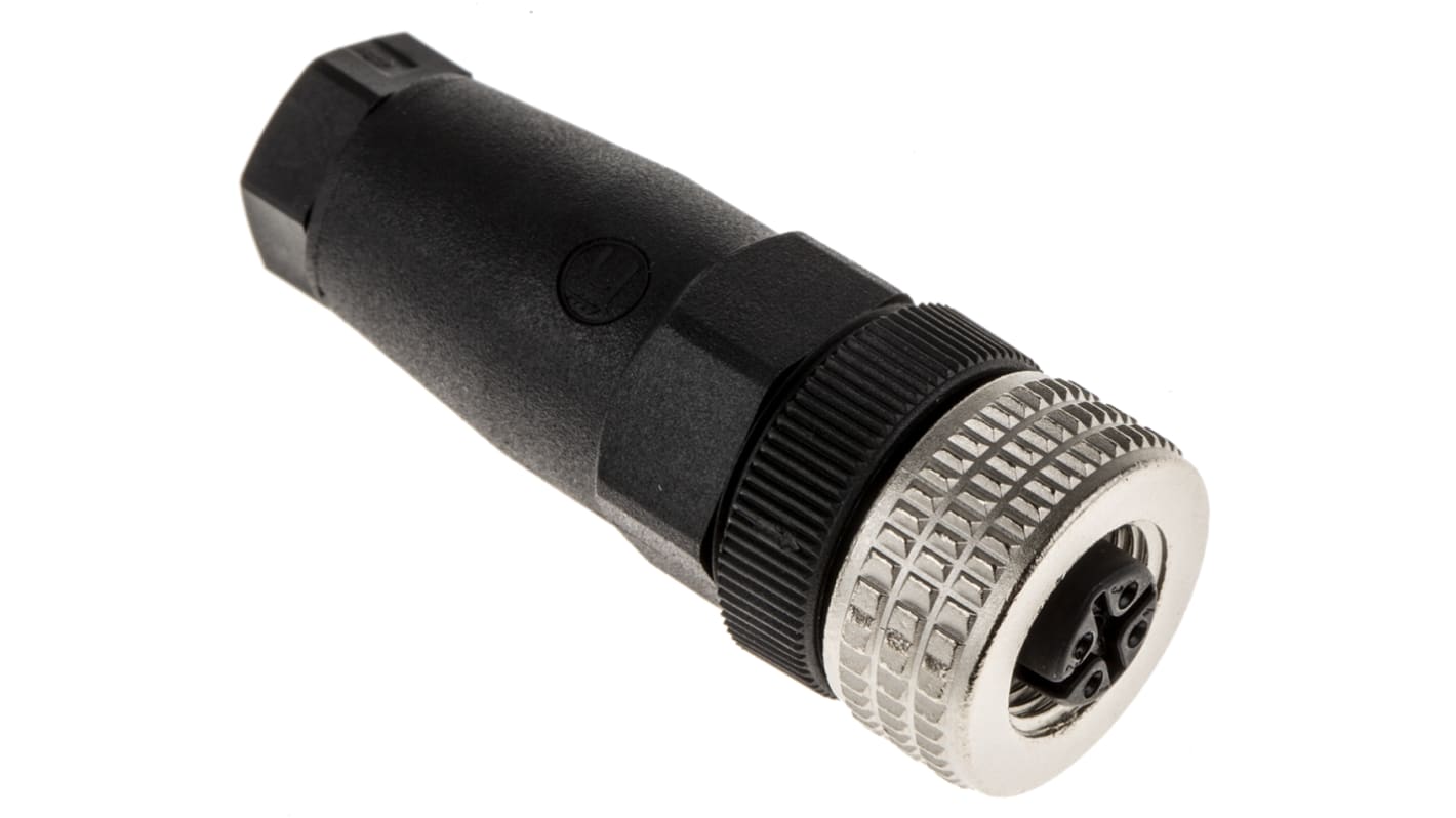Hirschmann M12圆形连接器插座, 5芯, 电缆安装, 4.0A, 50.0 V, IP67, E系列