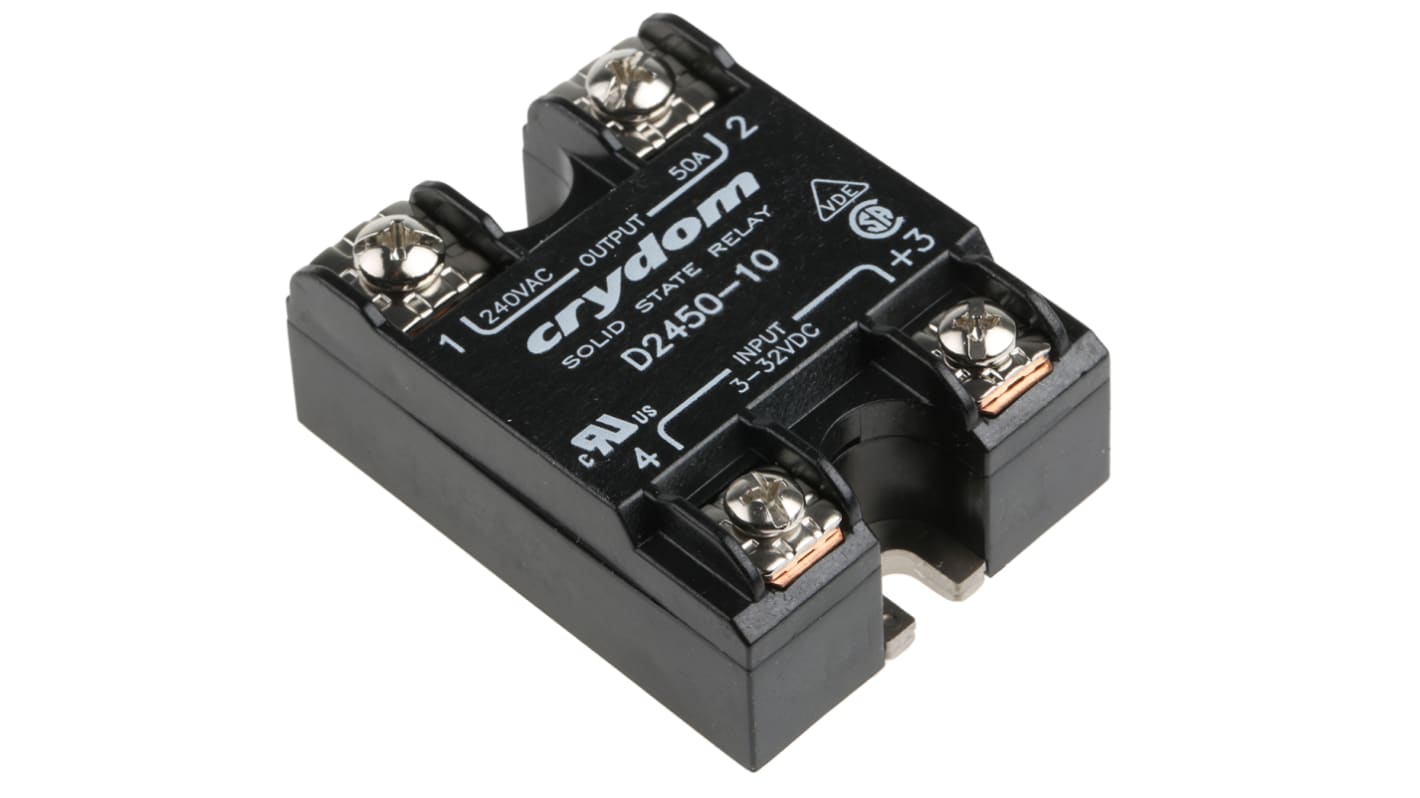 Sensata Crydom 1 Series Solid State Relay, 50 A rms Load, Panel Mount, 280 V rms Load, 32 V Control