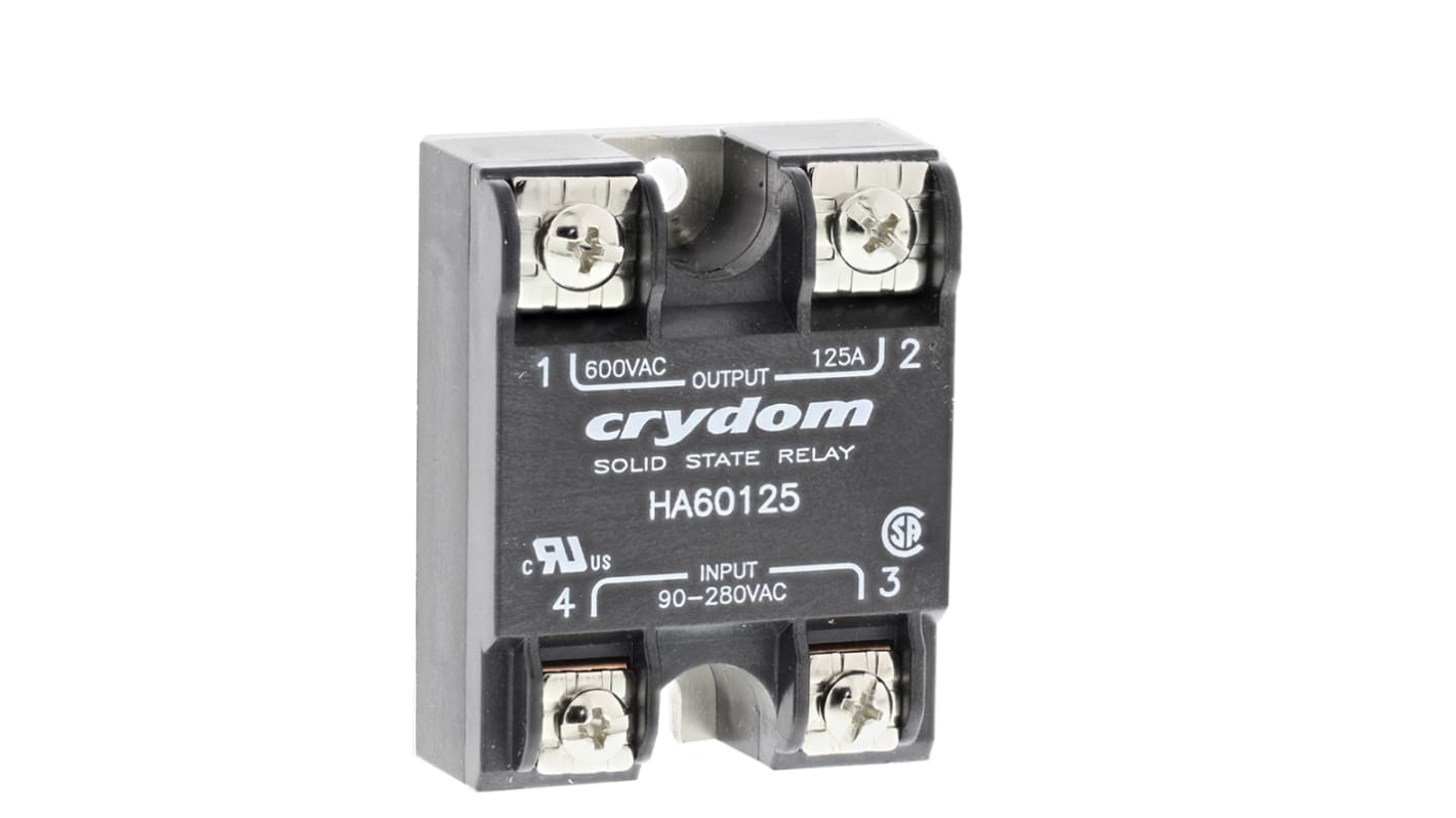 Sensata / Crydom ソリッドステートリレー 最大負荷電流:125 A 最大負荷電圧:660 V ac パネルマウント, HA60125