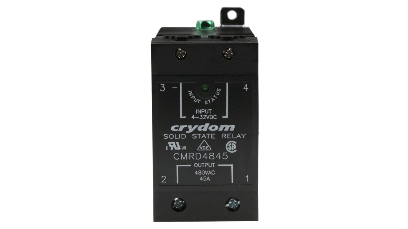 Sensata Crydom Solid State Relay, 45 A Load, DIN Rail Mount, 530 V Load, 32 V Control