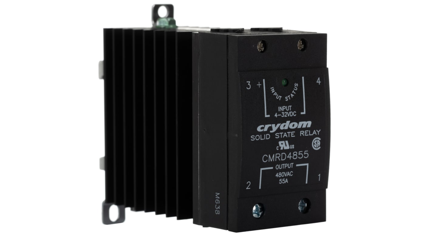 Relè a stato solido CMRD4855, Guida DIN, 55 A, 530 V, Zero-cross, SPST CMR48
