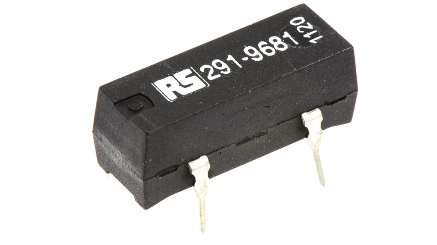 RS PRO PCB Mount Reed Relay, 12V dc Coil, SPST, 300V dc Max, 0.5 A Max, 1000Ω