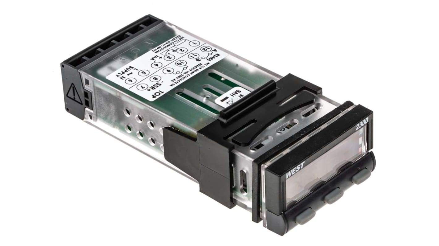 Rs-Online Termoregolatori PID West Instruments N2300 100 V c.a. 240 V c.a. 49 x 25mm 2 uscite Relè