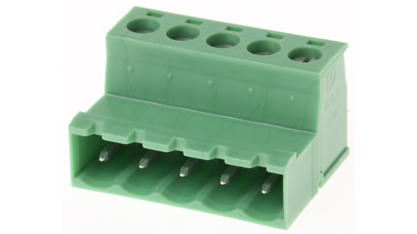 Phoenix Contact, 5.08mm Pitch, CLASSIC COMBICON IC, 5 Way, , Pluggable Terminal Block, Inverted Plug, Cable Mount,