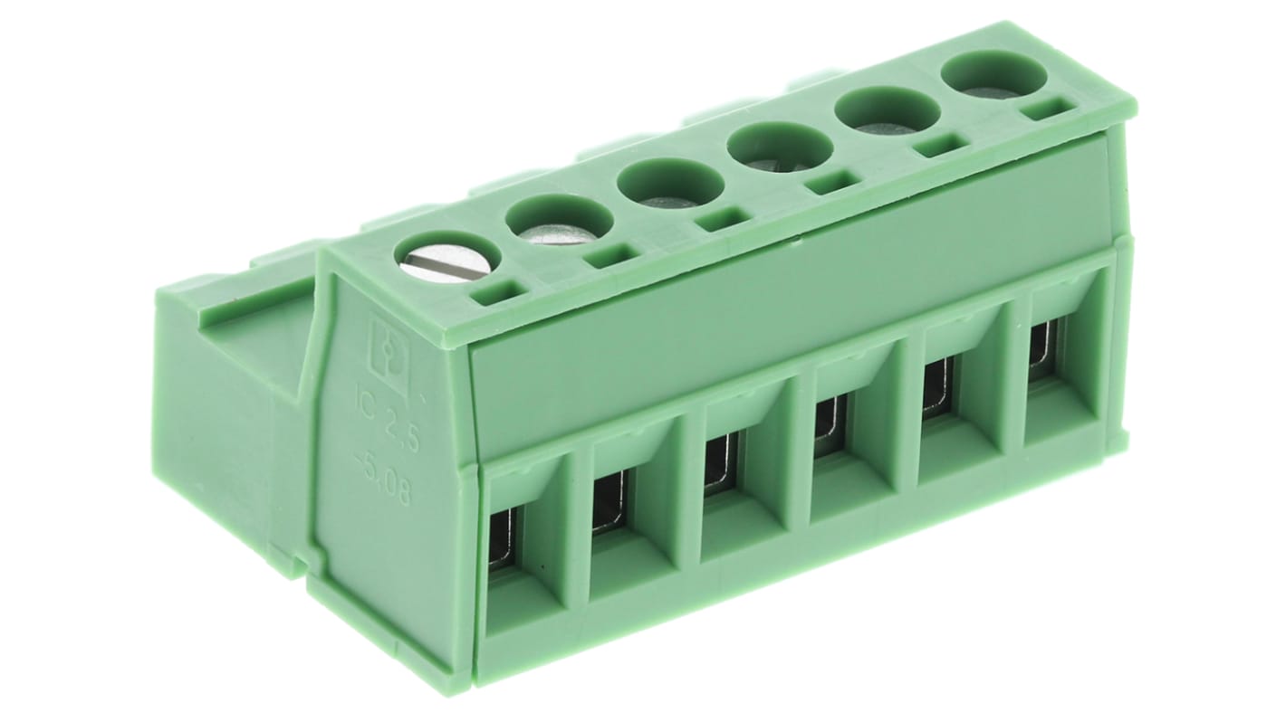 Phoenix Contact 5.08mm Pitch 6 Way Pluggable Terminal Block, Inverted Plug, Cable Mount, Screw Termination