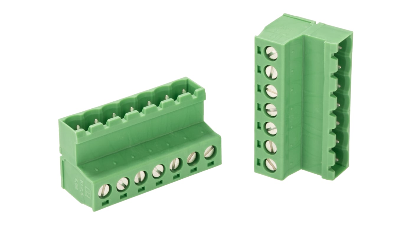 Phoenix Contact, 5.08mm Pitch, CLASSIC COMBICON IC, 7 Way, , Pluggable Terminal Block, Inverted Plug, Cable Mount,