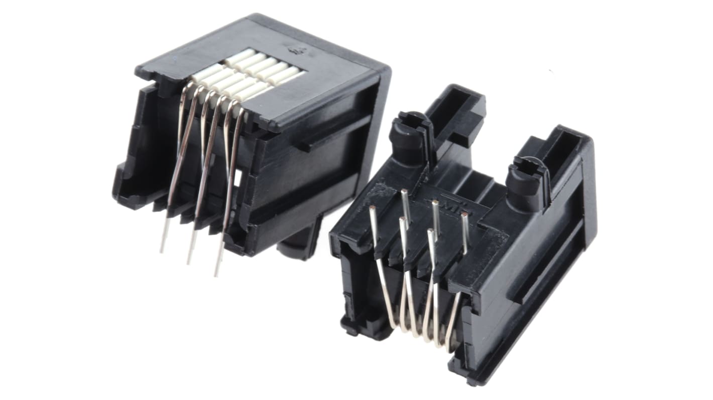 TE Connectivity 0-215876 Series Female RJ25 Connector, Through Hole, Cat3 Right Angle 6P6C -Way