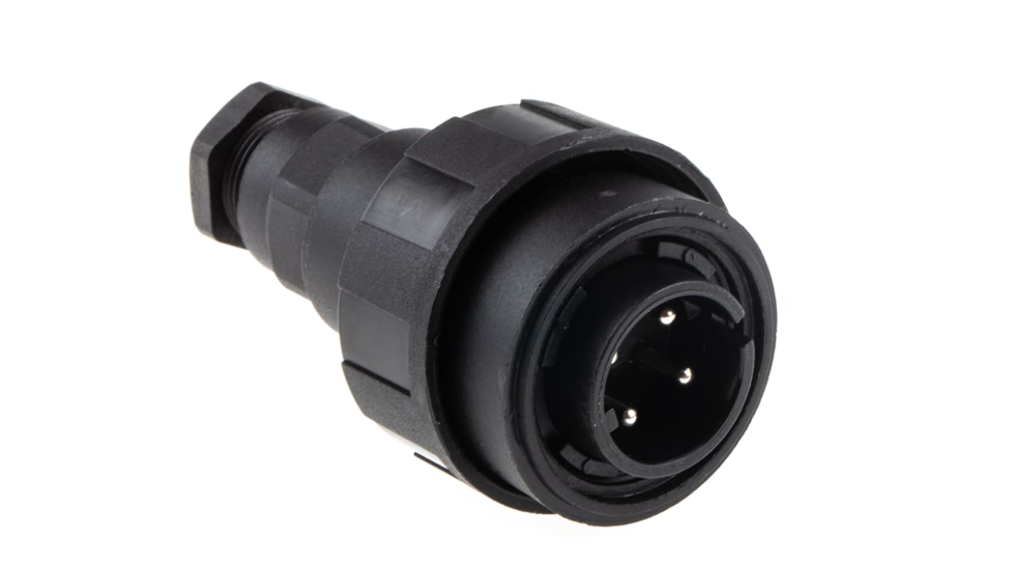 Bulgin Circular Connector, 4 Contacts, Cable Mount, Plug, Male, IP68, IP69K, Standard Buccaneer Series