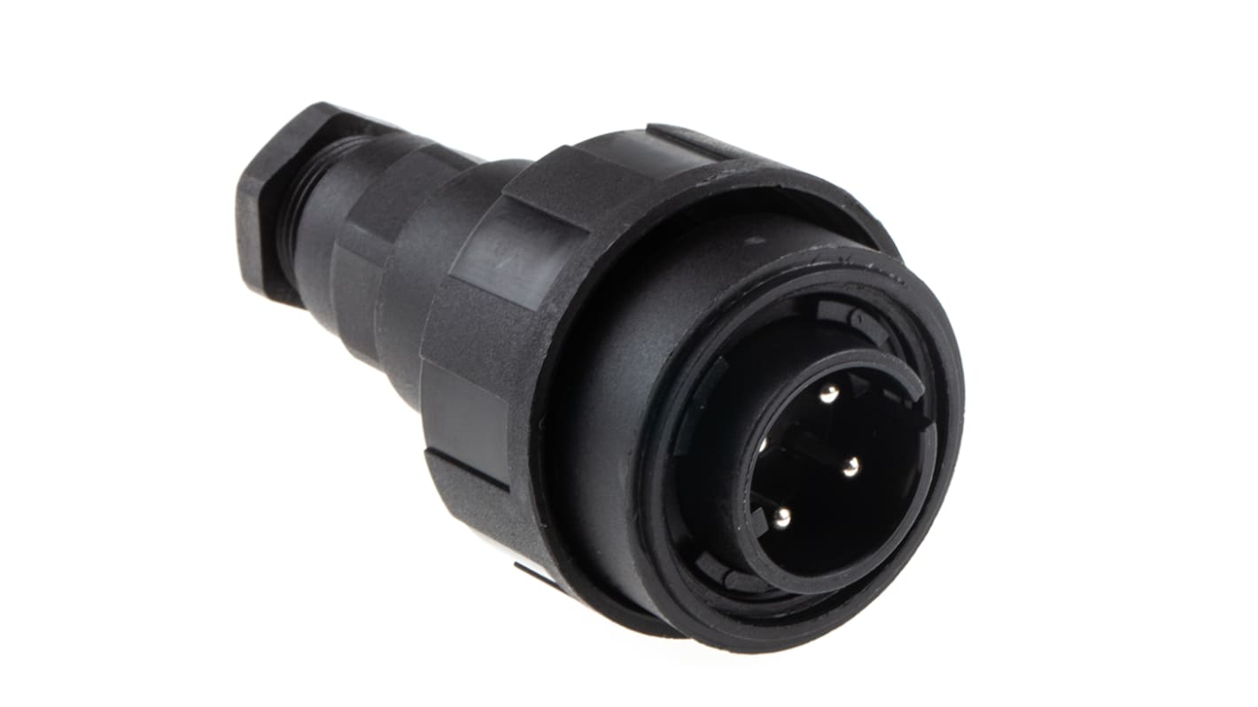 Bulgin Circular Connector, 4 Contacts, Cable Mount, Plug, Male, IP68, Standard Buccaneer Series