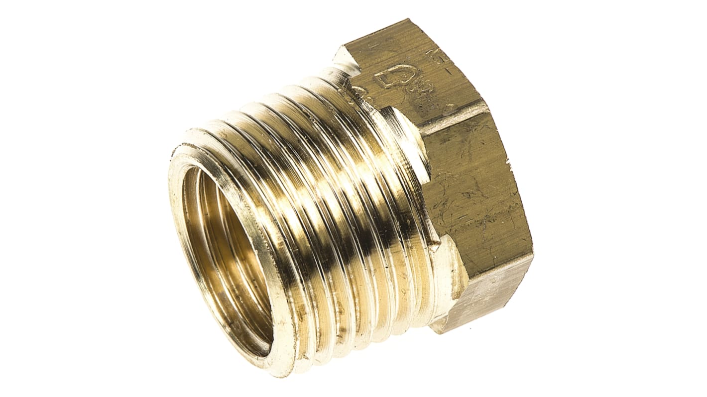 Legris Brass Pipe Fitting, Straight Threaded Reducer, Male R 3/8in to Female G 1/4in