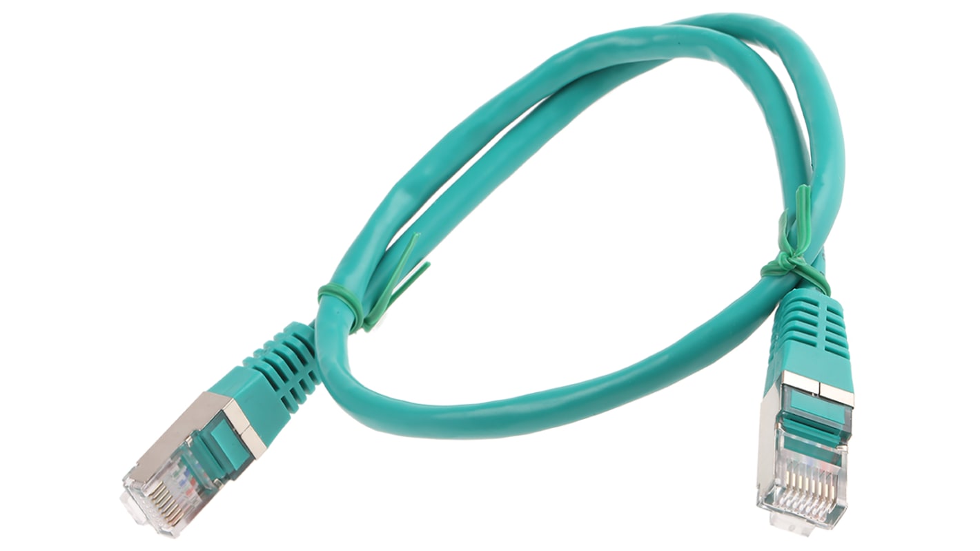 Decelect 0.5m五类屏蔽网线, F/UTP屏蔽, 绿色PVC护套, RJ45公插转RJ45公插