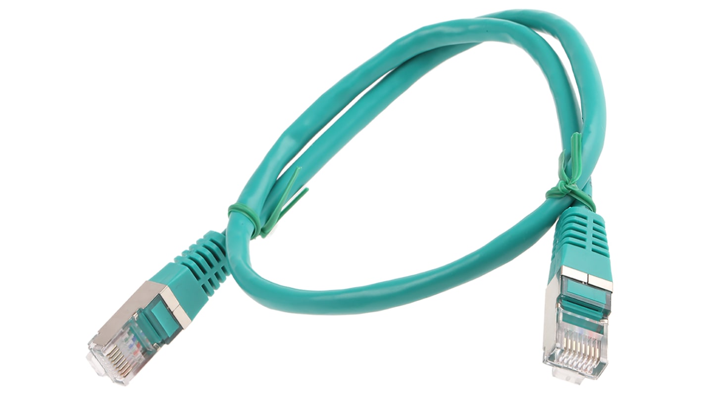 Cavo Ethernet Cat5 (F/UTP) Decelect, guaina in PVC col. Verde, L. 0.5m, Con terminazione