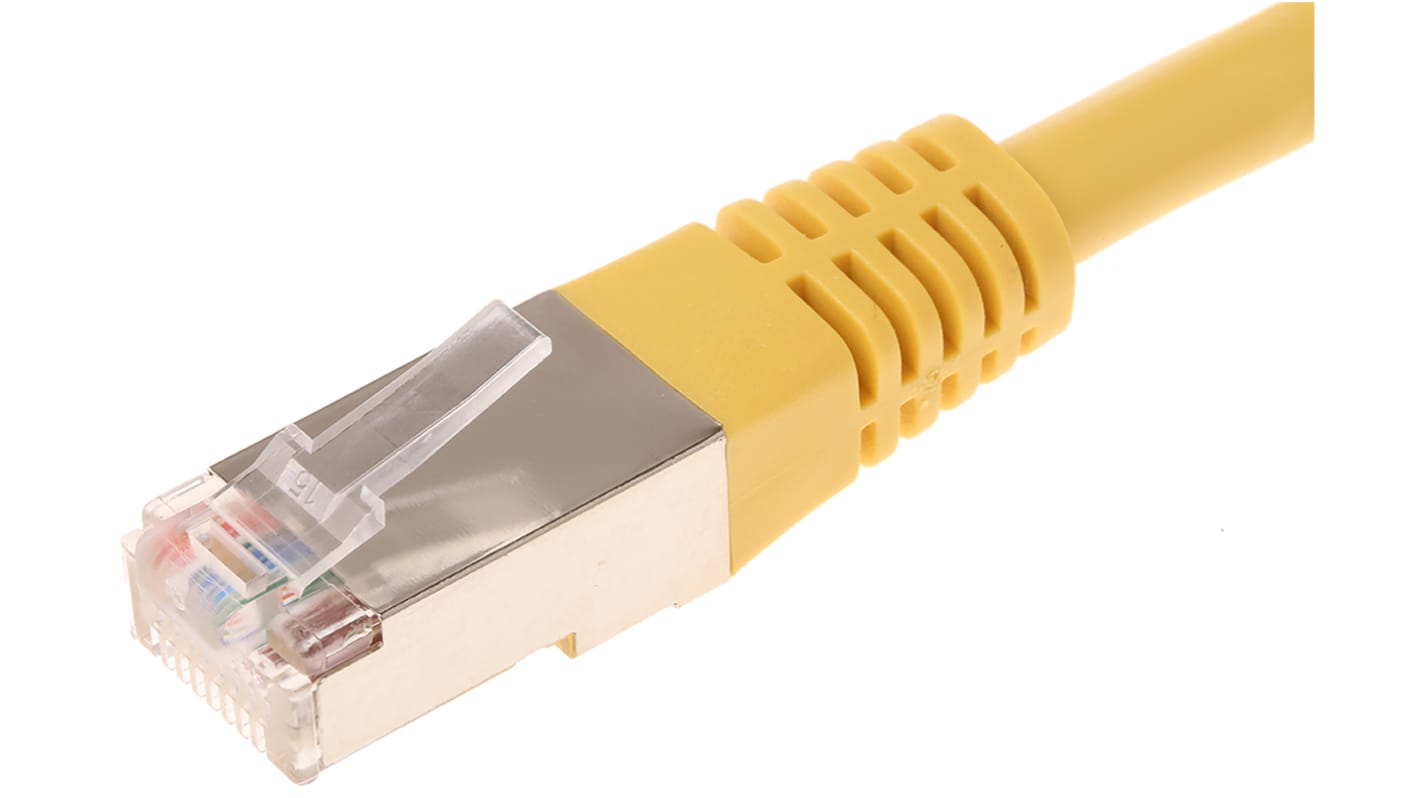 Decelect, 0.5m Cat5, Yellow RJ45 to Male RJ45 Male, F/UTPShielded, Terminated PVC Sheath