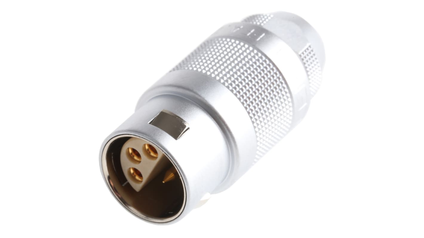 LEMO 圆形连接器插头, 6芯, 电缆安装, 焊接端接, 12.0A, 500.0V, IP50, 2C系列