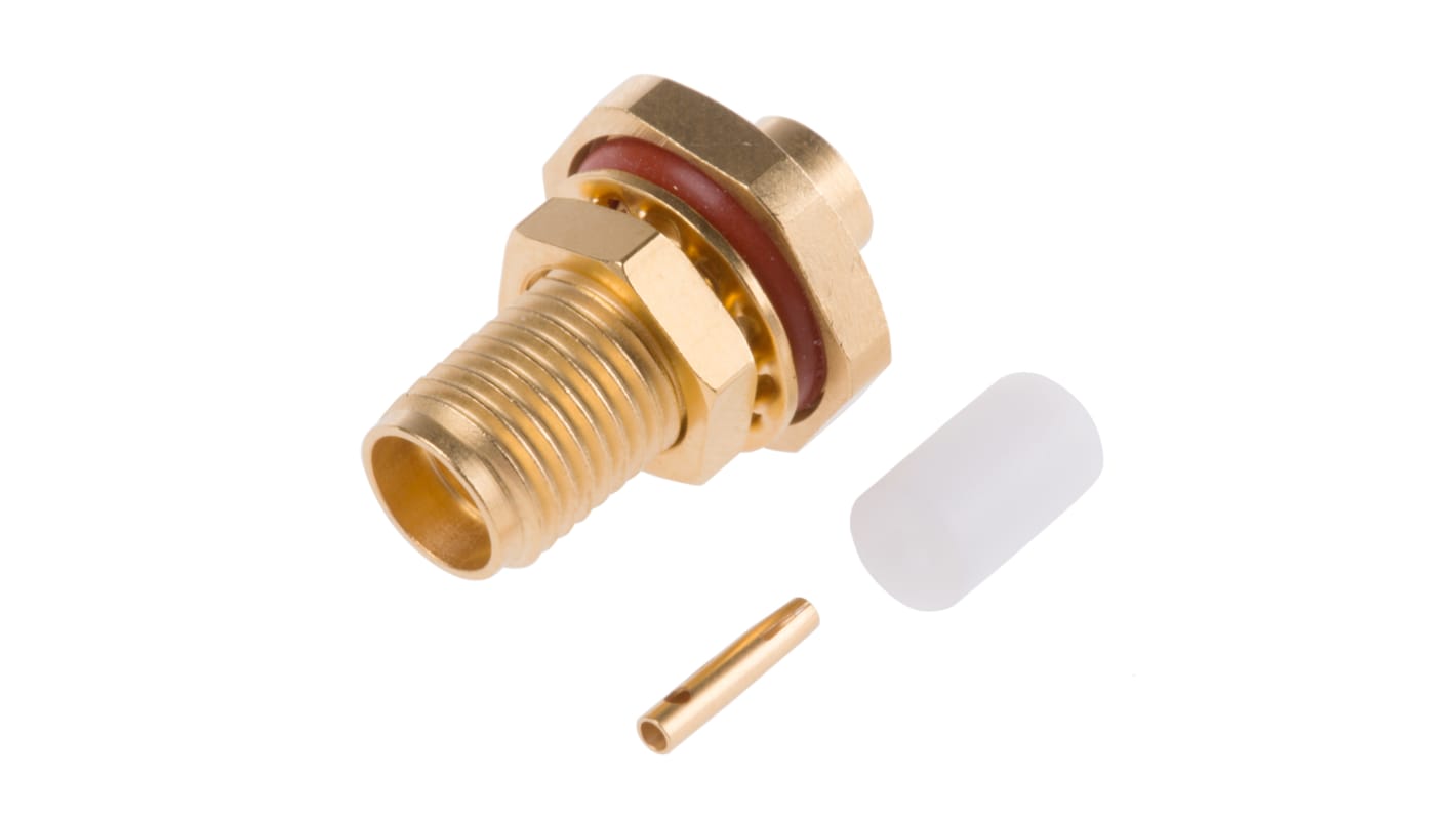 Radiall Buchse Koaxialsteckverbinder SMA-Steckverbinder, Tafelmontage Löt-Anschluss, für RG402-Kabel, 50Ω mit