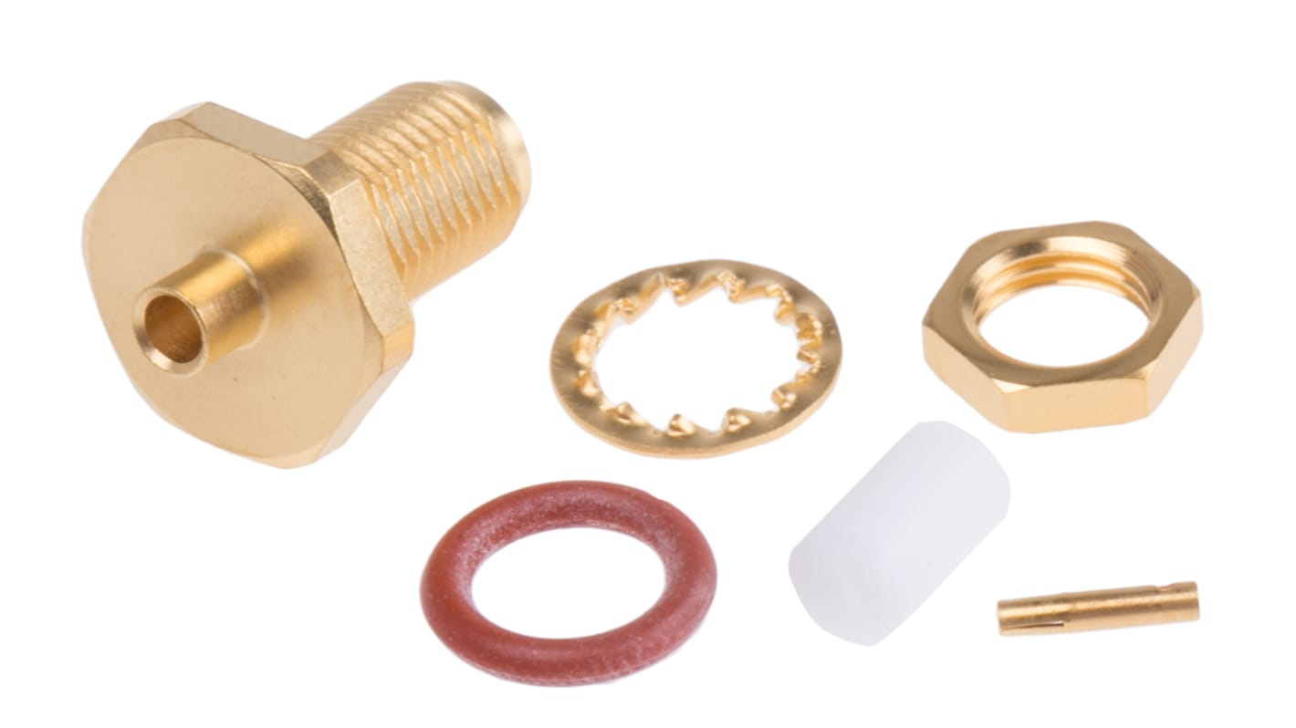 Radiall, jack Panel Mount SMA Connector, 50Ω, Crimp Termination, Straight Body