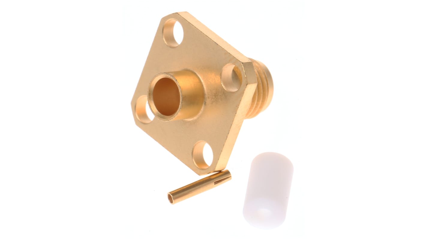 Radiall, Jack Flange Mount SMA Connector, 50Ω, Crimp Termination, Straight Body