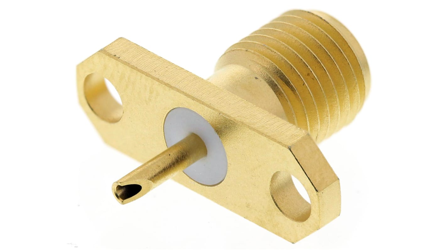 Radiall, Jack Flange Mount SMA Connector, 50Ω, Solder Termination, Straight Body