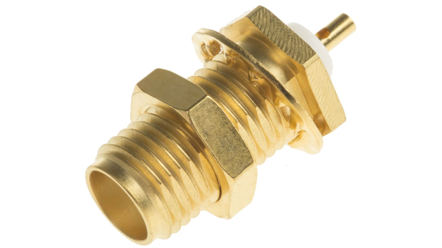 Radiall Buchse Koaxialsteckverbinder SMA-Steckverbinder, Tafelmontage Löt-Anschluss, 50Ω mit Trennwand, Gerade