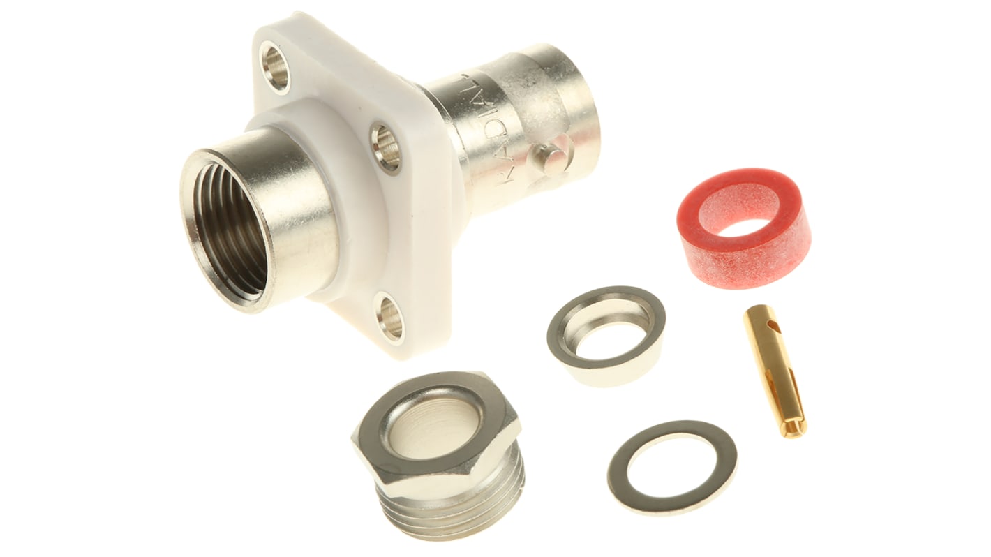 Radiall, Jack Flange Mount BNC Connector, 50Ω, Clamp Termination, Straight Body