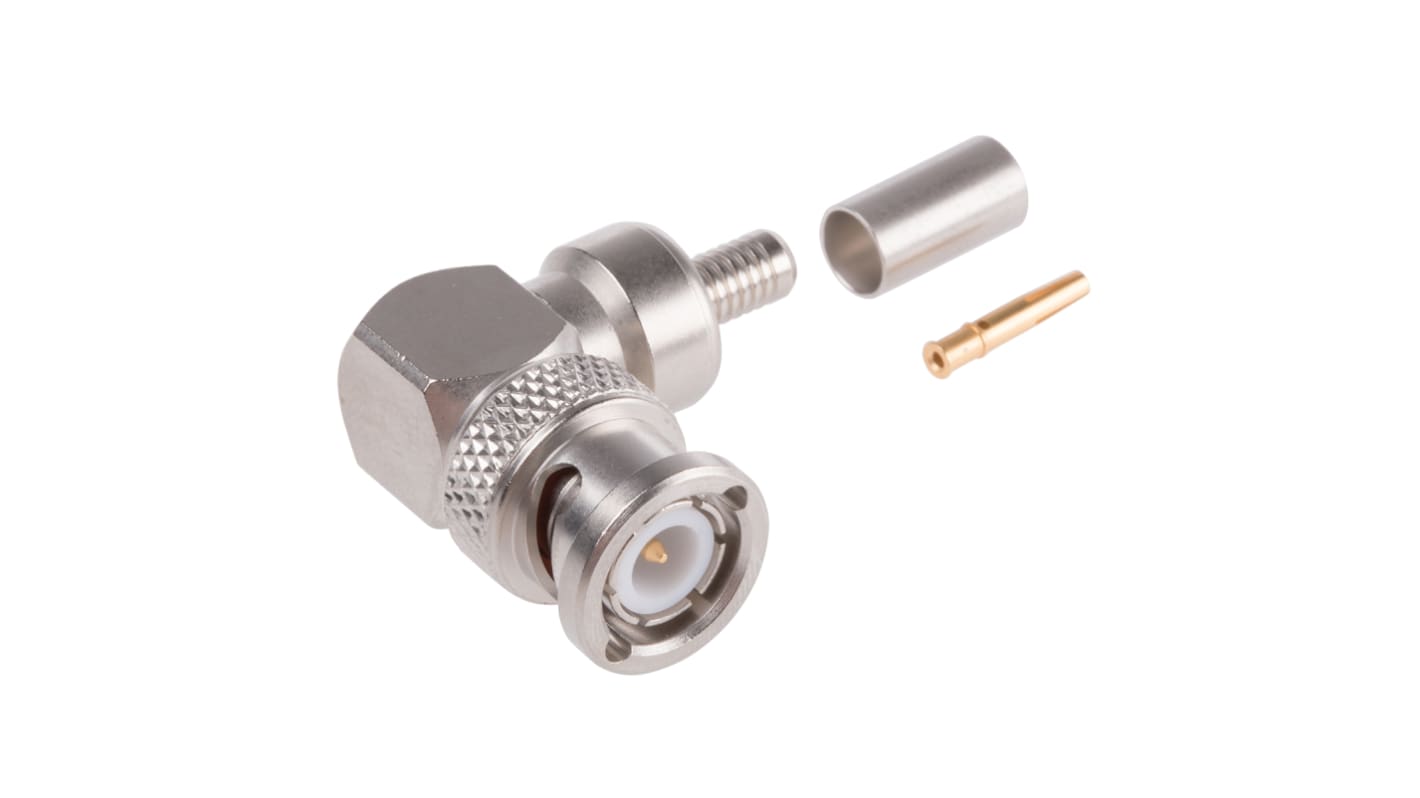 Radiall, Plug Cable Mount BNC Connector, 50Ω, Crimp Termination, Right Angle Body