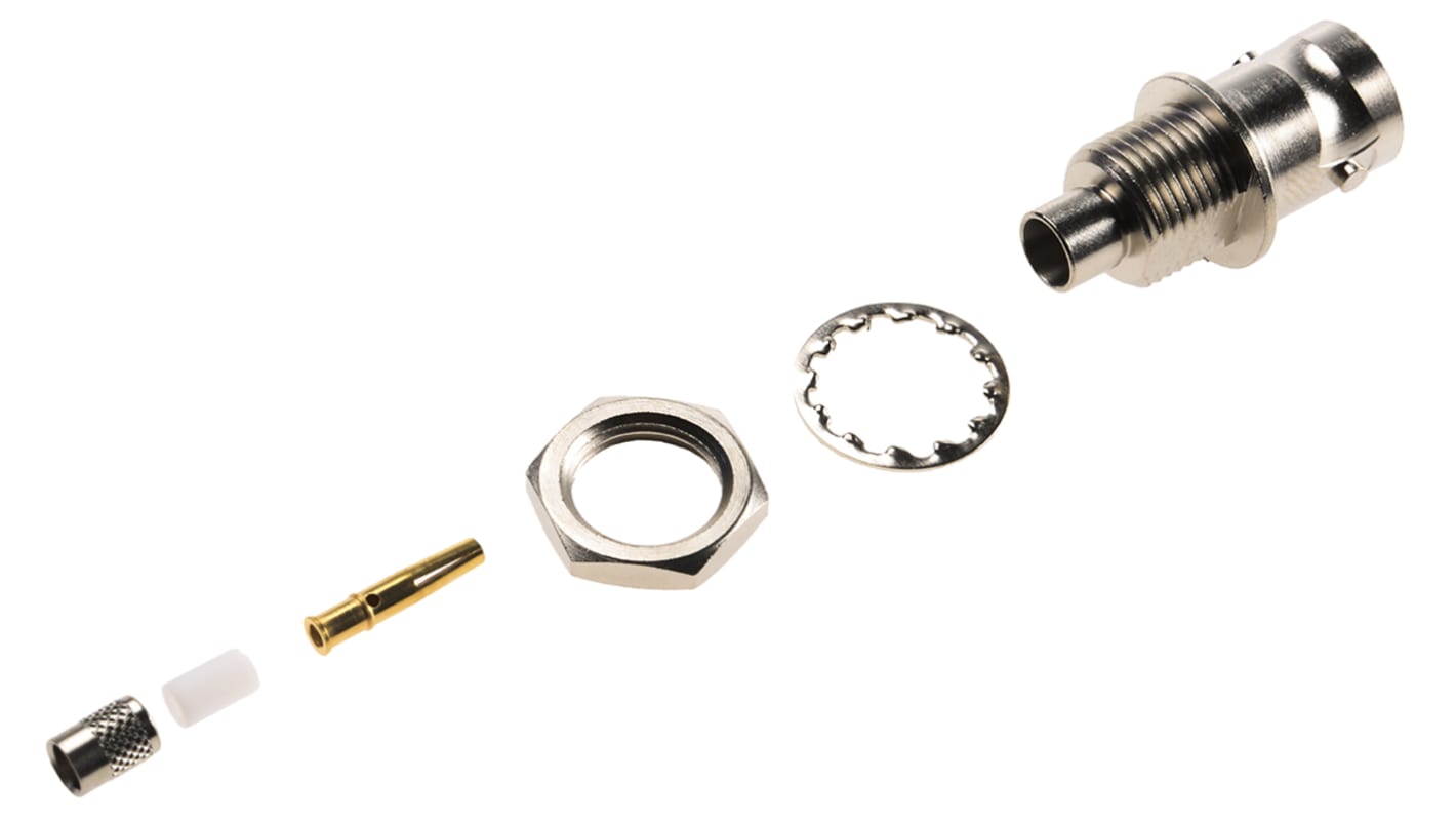 Radiall, Jack Panel Mount BNC Connector, 75Ω, Crimp Termination, Straight Body