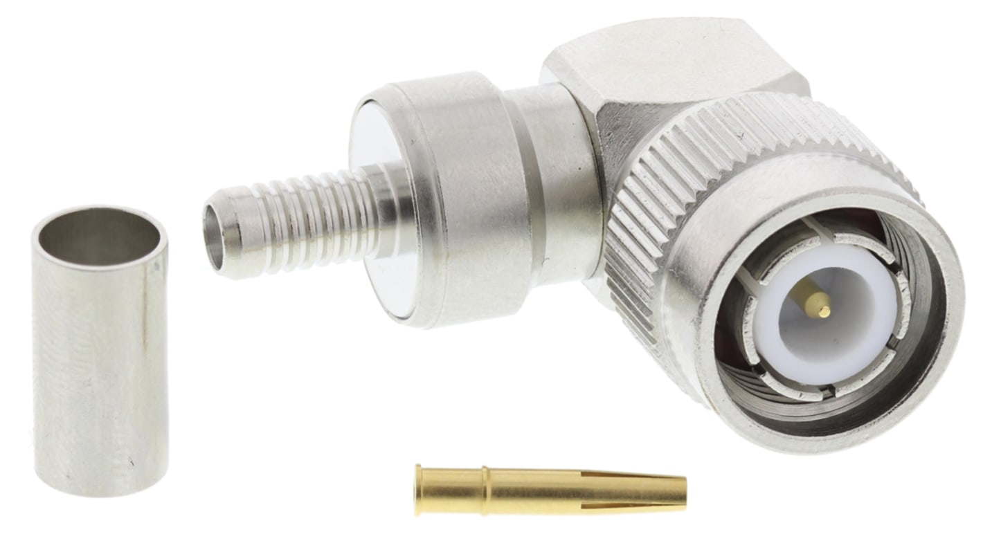 Radiall, Plug Cable Mount TNC Connector, 50Ω, Crimp Termination, Right Angle Body