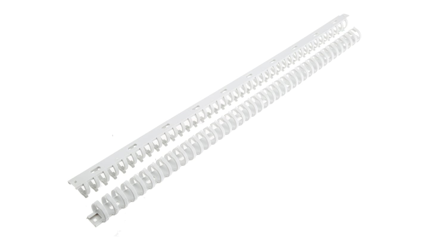 Hager Standard Grey Slotted Flexible Panel Trunking - Flexible Slot, W23 mm x D21mm, L0.5m, Polyamide