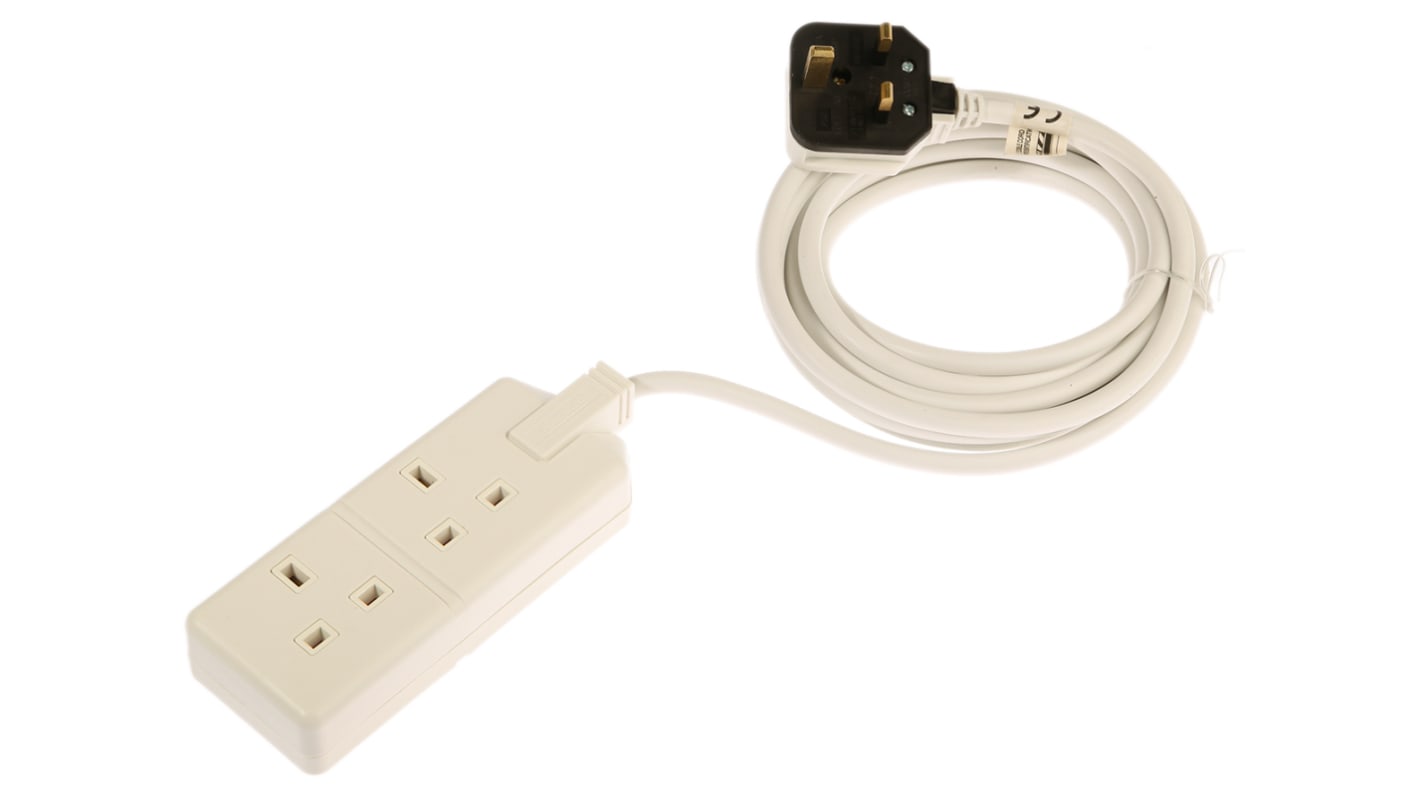 RS PRO 4m 2 Socket Type G - British Extension Lead