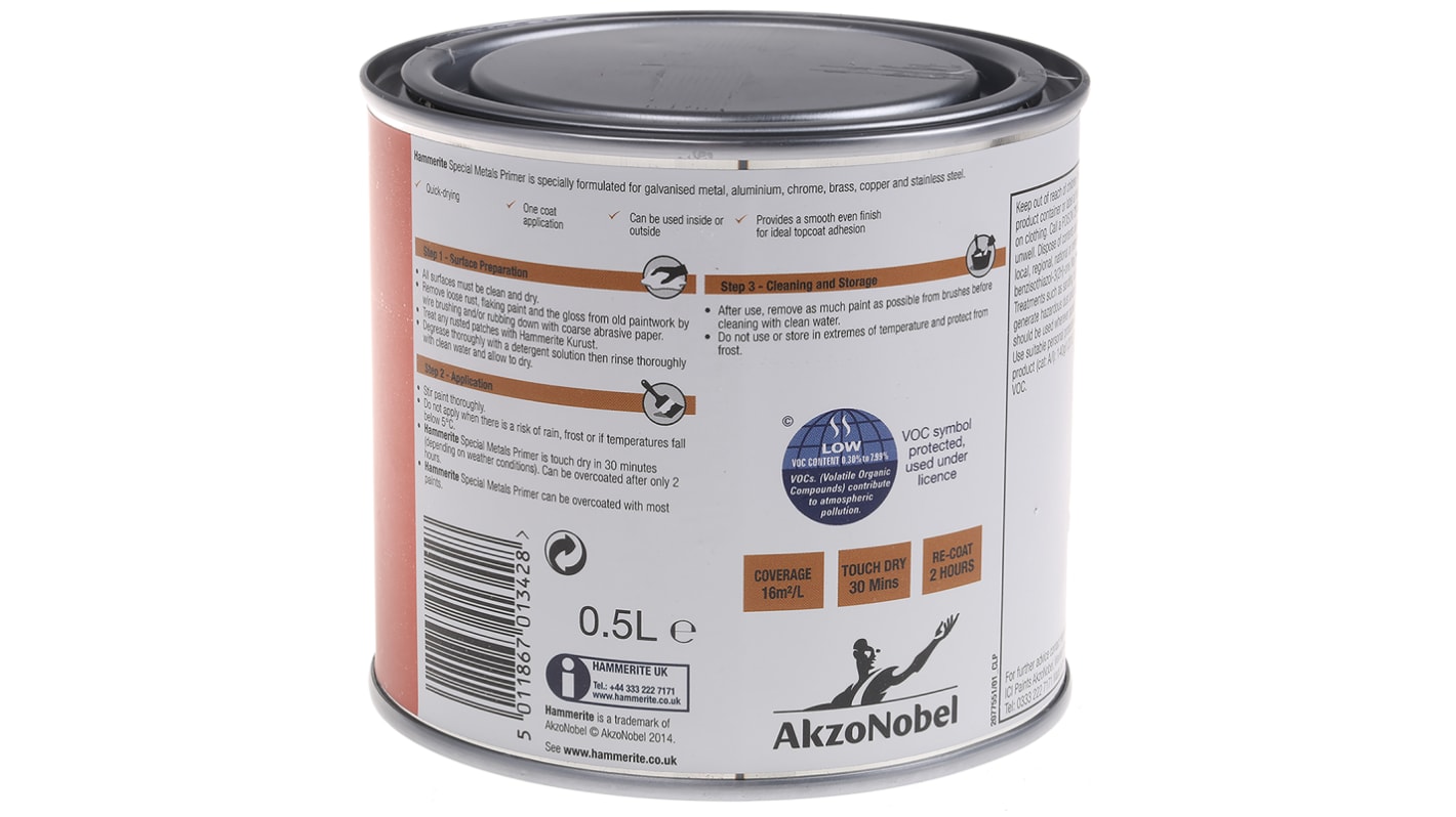 Hammerite Primer Red Special Metals Primer Paint, 500ml Tin